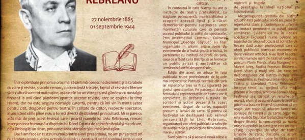 Programul Festivalului de Teatru şi Literatură ,,Liviu Rebreanu”, ediţia a X-a Programul Festivalului de Teatru şi Literatură ,,Liviu Rebreanu”, ediţia a X-a