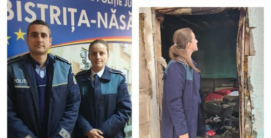 Intervenția polițiștilor a salvat viața a salvat viața unei familii din Teaca Intervenția polițiștilor a salvat viața a salvat viața unei familii din Teaca